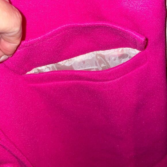 Hot Pink Double Breasted Coat Dress with Decorative Buttons - Picture 7 of 12